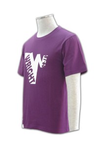 T196 t-shirt製作公司  tee shirt 訂做網 t shirt 印刷平  團體訂購班衫公司     紫色  好看 t 恤 不 透 白 t